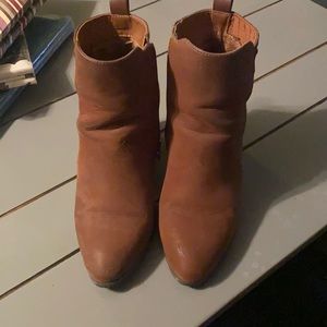 Brown zip up ankle boots